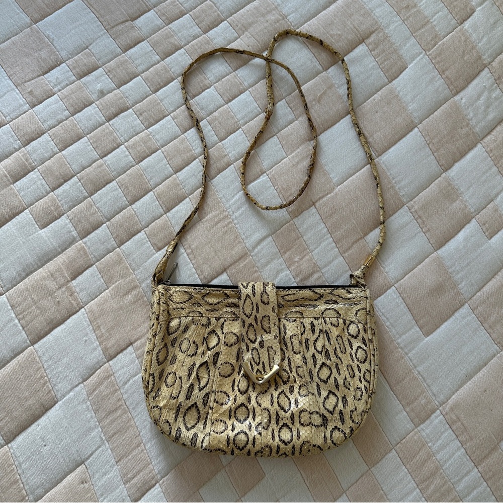 Vintage America Blues Authentic Snakeskin‎ Purse Thailand 80s Python Crossbody